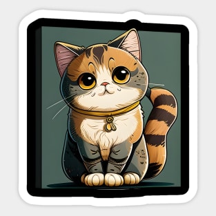 Funny Fat Cat But Proud - Cat Lover Sticker